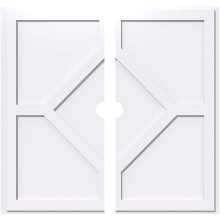 Ekena Millwork Embry Architectural Grade PVC Contemporary Ceiling Medallion, Two Piece, 40"OD x 3"ID x 14"C x 1"P CMP40EY2-03000